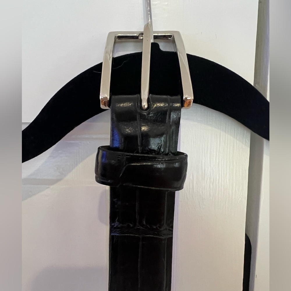 Johnston & Murphy Handcrafted Italian Calfskin Black Leather Men's Belt